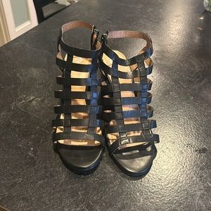 Never worn NWOT black caged heels